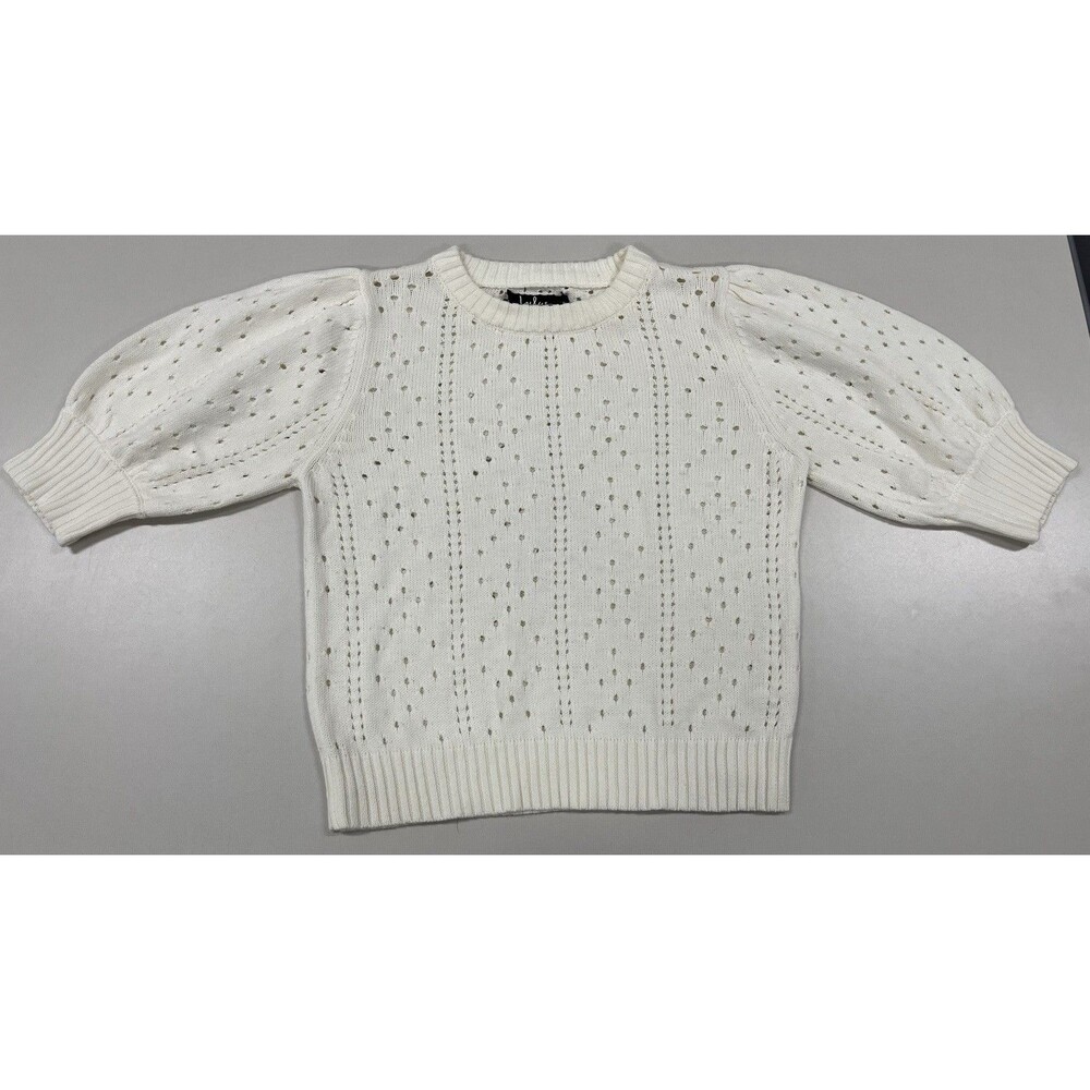 Women's Lulus Ivory Bubble Sleeve Sweater, Small